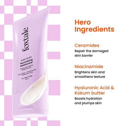 Foxtale: Nourishing Ceramide Moisturiser for 72hrs of Hydrated, Glowing Skin   50ml