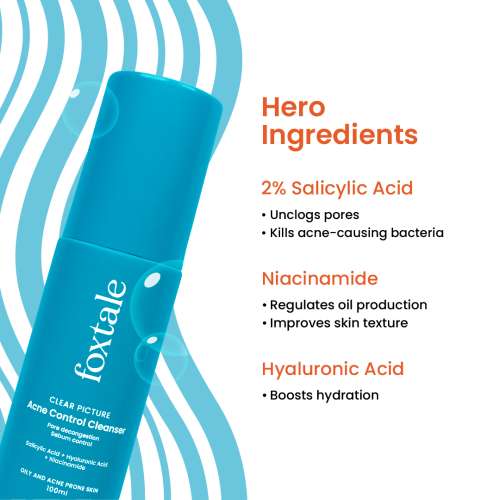 Foxtale:  Acne Control Cleanser with Salicylic Acid & Niacinamide   100ml
