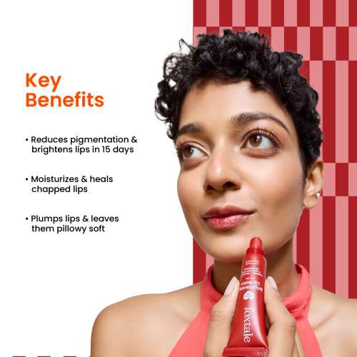 Foxtale: Brightening Lip Balm With Peptides, Vitamin C & Hyaluronic Acid - Ruby Glaze 12ml