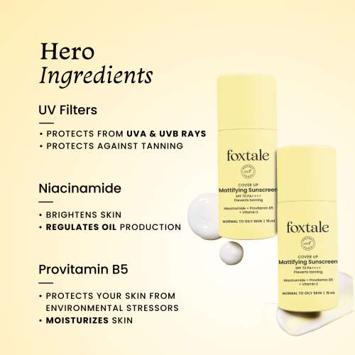 Foxtale: SPF 70 Gel-Cream Sunscreen for Oily Skin with PA++++ & Niacinamide  15ml