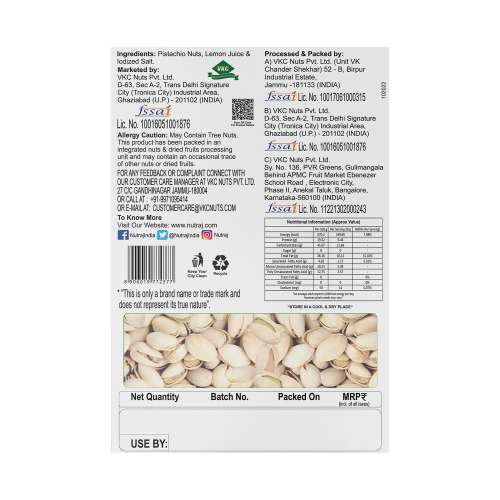 Nutraj: Pistachios Inshell Roasted Salted 200gm, Pista