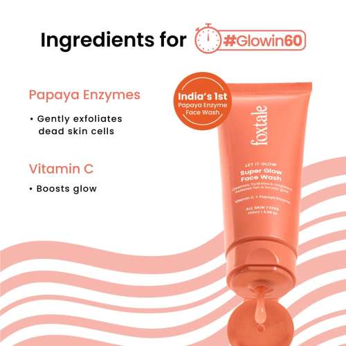 Foxtale: Super Glow Face Wash Vitamin C + Papaya Enzyme   100ml Foxtale: Super Glow Face Wash Vitamin C + Papaya Enzyme   100ml