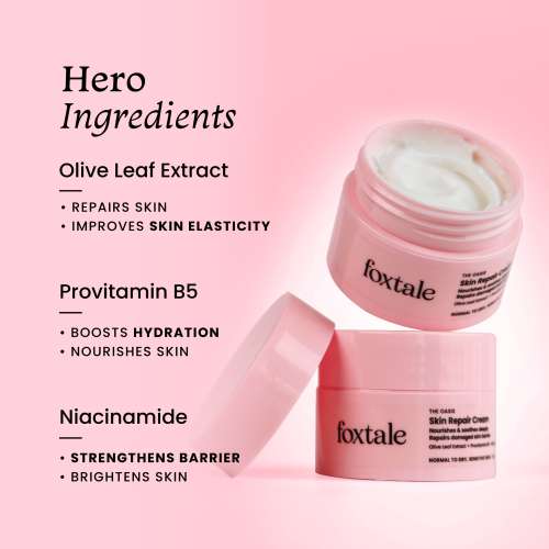 Foxtale: Skin Repair Cream With Olive Leaf Extract, Provitamin B5 & Niacinamide   50ml Foxtale: Skin Repair Cream With Olive Leaf Extract, Provitamin B5 & Niacinamide   50ml