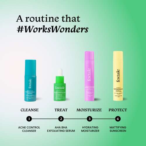Foxtale: AHA BHA Exfoliating Serum Glycolic Acid + Salicylic Acid Niacinamide   30ml Foxtale: AHA BHA Exfoliating Serum Glycolic Acid + Salicylic Acid Niacinamide   30ml