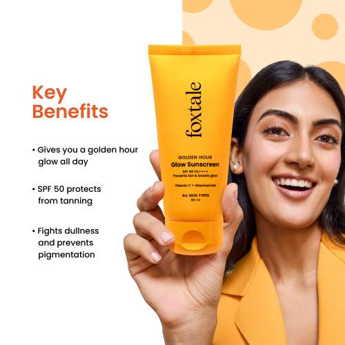 Foxtale: Glow Sunscreen SPF 50 PA++++ with Vitamin C & Niacinamide  80ml Foxtale: Glow Sunscreen SPF 50 PA++++ with Vitamin C & Niacinamide  80ml