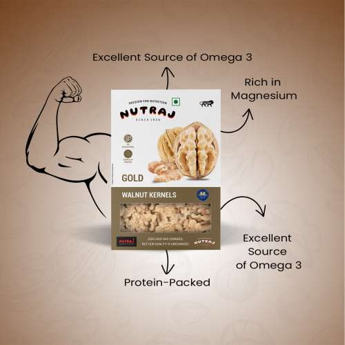 Nutraj: Gold Walnut Kernels - Pack of 2 - 250gm each