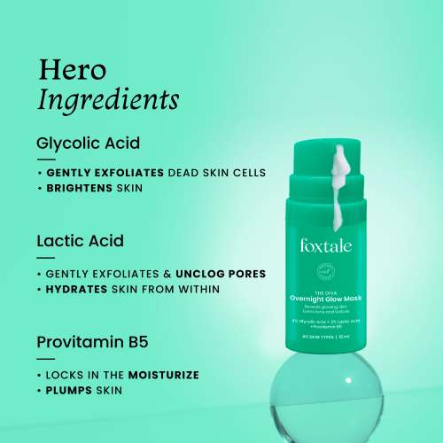 Foxtale: Overnight Glow Mask Glycolic & Lactic Acid Foxtale: Overnight Glow Mask Glycolic & Lactic Acid