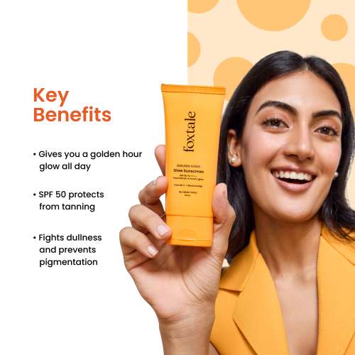 Foxtale: Glow Sunscreen SPF 50 PA++++ with Vitamin C & Niacinamide for a Dewy Glow 50ml
