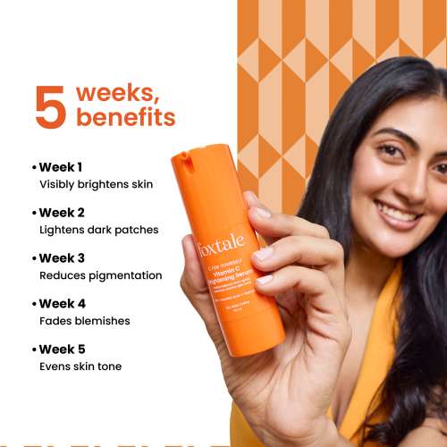 Foxtale: Brightening Vitamin C Face Serum With L-Ascorbic Acid And Vitamin E For Glowing Skin   30ml