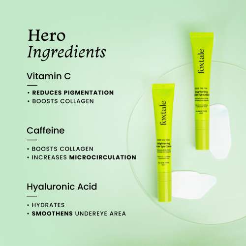 Foxtale: Brightening Under Eye Cream with Vitamin-C, Caffeine & Hyaluronic Acid    20ml