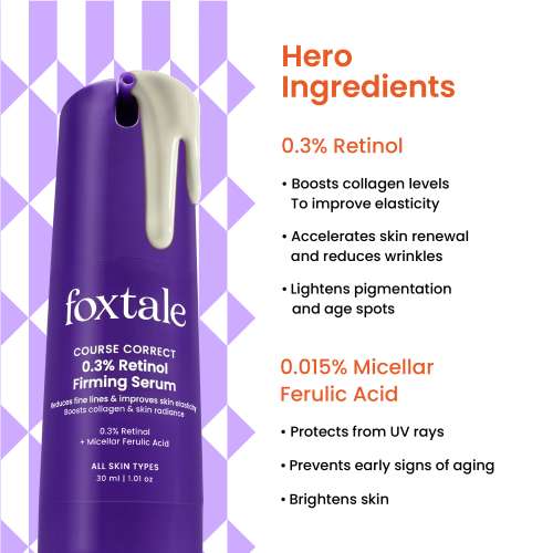 Foxtale: Course Correct 0.3% Retinol Firming Serum  30ml Foxtale: Course Correct 0.3% Retinol Firming Serum  30ml