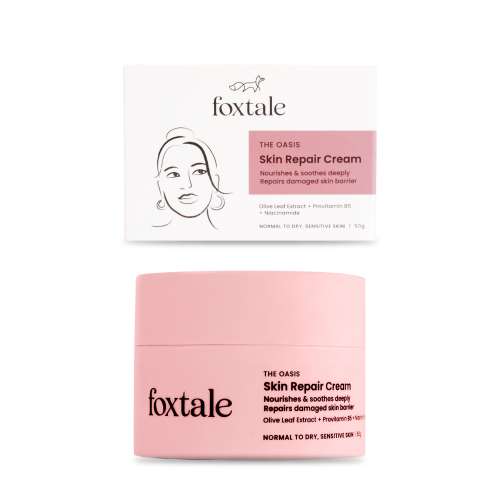 Foxtale: Skin Repair Cream With Olive Leaf Extract, Provitamin B5 & Niacinamide   50ml Foxtale: Skin Repair Cream With Olive Leaf Extract, Provitamin B5 & Niacinamide   50ml