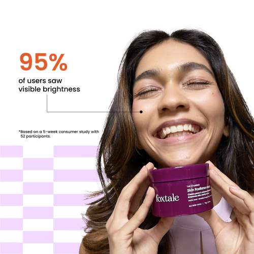 Foxtale: De-Tan Skin Radiance Mask, With Lactic Acid, Brazilian Purple Clay & Kaolin Clay   75ml