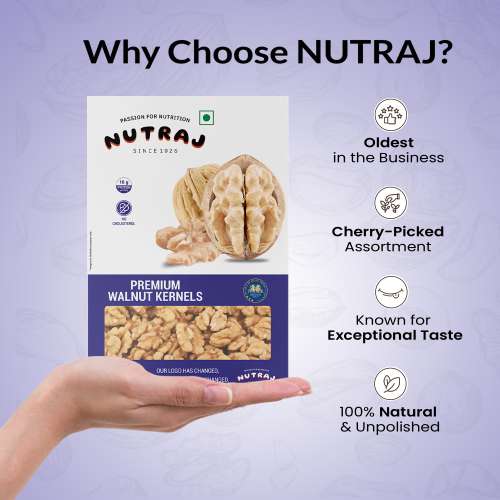 Nutraj: California Walnut Kernels 600gm (200gm x 3), Akhrot Giri, Akhrot