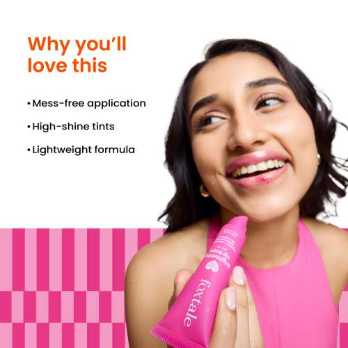 Foxtale: Brightening Lip Balm With Peptides, Vitamin C & Hyaluronic Acid Bubblegum Pink Glaze  12ml