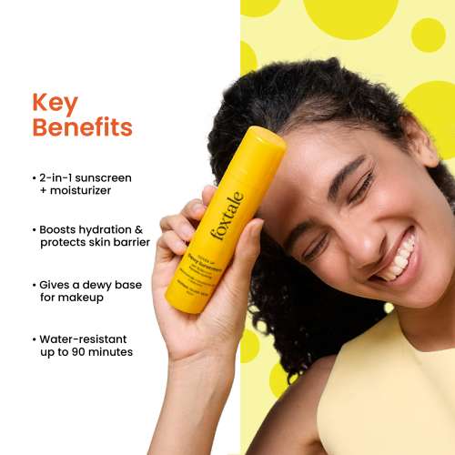 Foxtale: Dewy Sunscreen SPF 70 PA++++ With Niacinamide + Provitamin B5 + Vitamin E   50ml Foxtale: Dewy Sunscreen SPF 70 PA++++ With Niacinamide + Provitamin B5 + Vitamin E   50ml