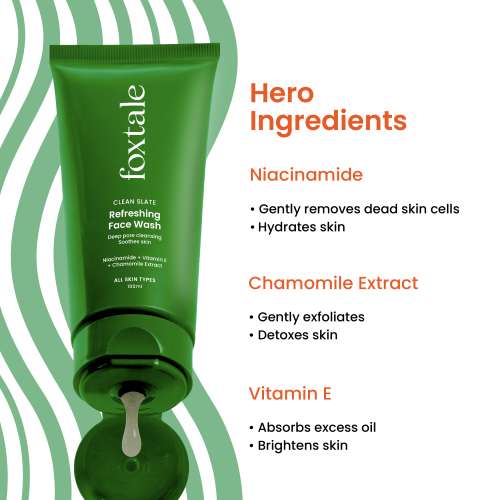 Foxtale: Refreshing Face Wash with Niacinamide & Vitamin E   100ml