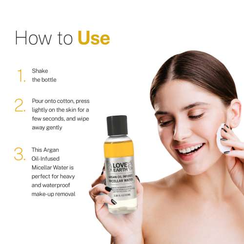 Love Earth: Argan Oil-Infused Micellar Water - 100ml Love Earth: Argan Oil-Infused Micellar Water - 100ml