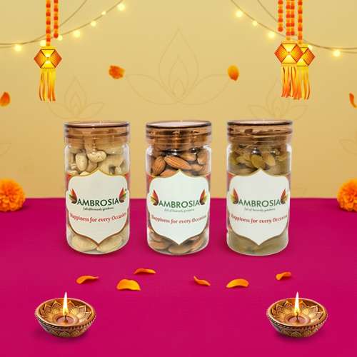 Ambrosia: Diwali Dry Fruits Gift Box 340gm