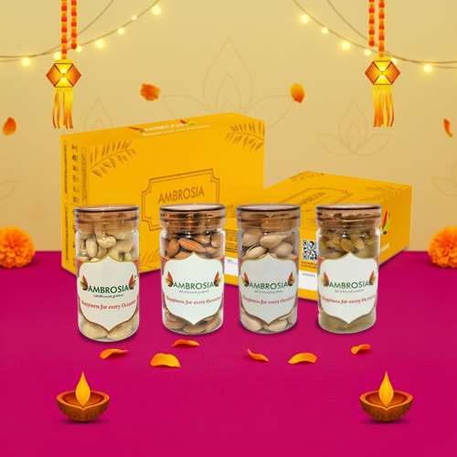 Ambrosia: Diwali Dry Fruits Gift Box 440gm