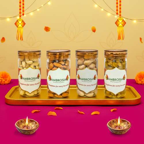Ambrosia: Diwali Dry Fruits Gift Box 440gm