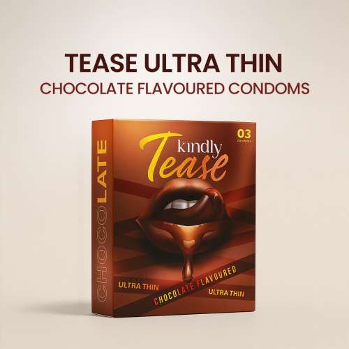Kindly Health: Tease Ultra Thin Chocolate flavour Condoms for Men, Pack of 3 