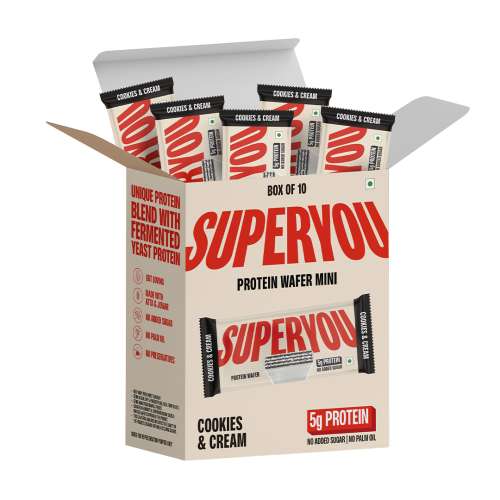 SuperYou: Cookies & Cream Protein Wafer Mini Bars   Pack Of 10