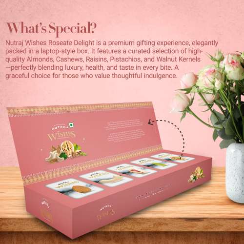 Nutraj: Wishes Roseate Delight   1000gm Diwali Gift Box