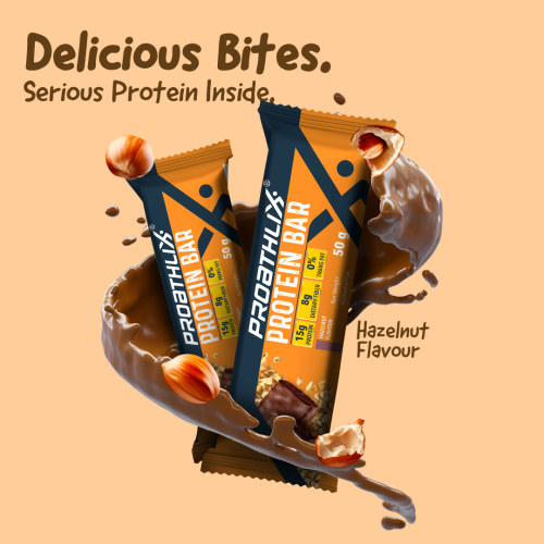 Proathlix: Proathlix Protein Bar Hazelnut    50gm   Pack of 12