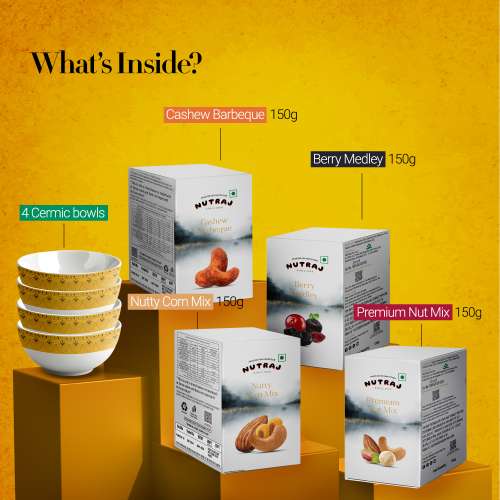 Nutraj: Wishes Yellow Bloom   600gm Diwali Gift Box