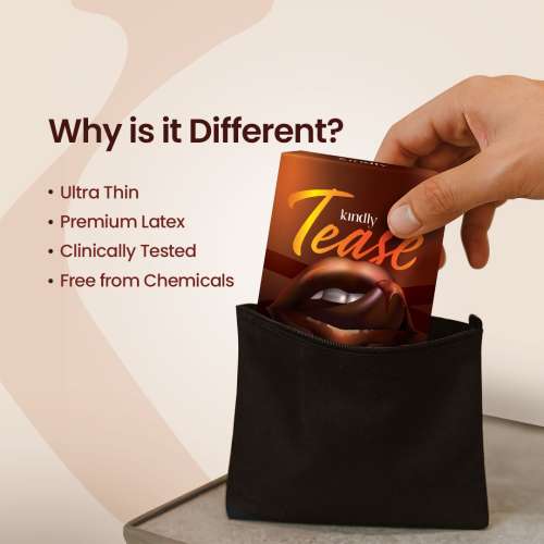 Kindly Health: Tease Ultra Thin Chocolate flavour Condoms for Men, Pack of 10 