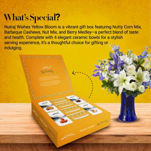 Nutraj: Wishes Yellow Bloom   600gm Diwali Gift Box