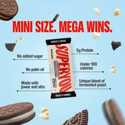 SuperYou: Cookies & Cream Protein Wafer Mini Bars   Pack Of 10