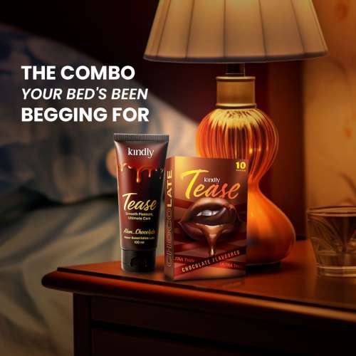 Kindly Health: Tease Ultra Thin Chocolate flavour Condoms for Men, Pack of 10