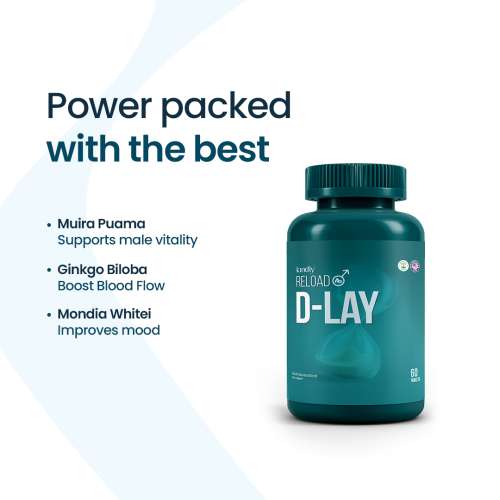 Kindly Health: Reload D-Lay  Vitality & Prolong Release Tablets | 60 Count | Supplements for Men 