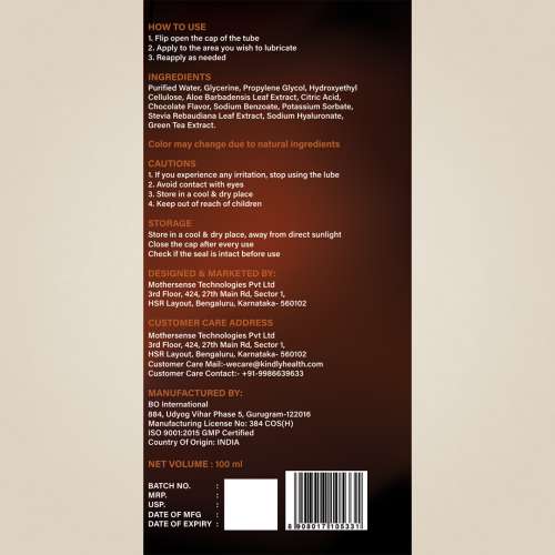 Kindly Health: Tease Chocolate Favoured Lubes for Men   100ml 