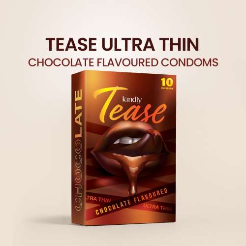 Kindly Health: Tease Ultra Thin Chocolate flavour Condoms for Men, Pack of 10 