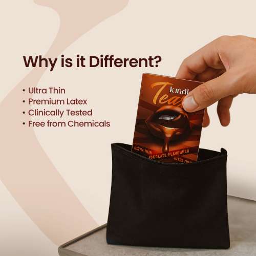 Kindly Health: Tease Ultra Thin Chocolate flavour Condoms for Men, Pack of 3 