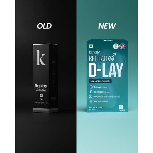 Kindly Health: Reload D-Lay  Vitality & Prolong Release Tablets | 60 Count | Supplements for Men 