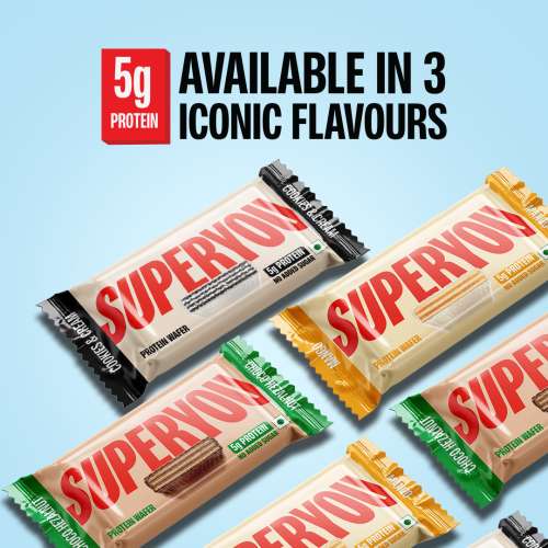 SuperYou: Cookies & Cream Protein Wafer Mini Bars   Pack Of 10