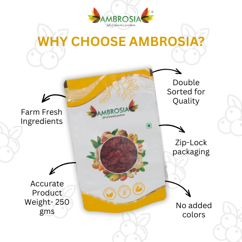 Ambrosia: Dried Cranberry- 250gm