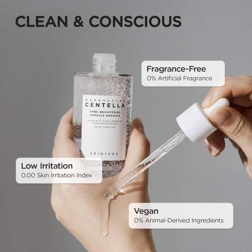 SKIN1004: Madagascar Centella Tone Brightening Capsule Ampoule  | Calming Care | Sensitive Skin | Hydrating | Glow Boost | 100ml