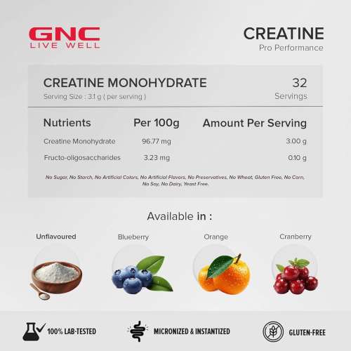 GNC: Pro Performance Creatine Monohydrate | Boosts Athletic Performance|  100gm GNC: Pro Performance Creatine Monohydrate | Boosts Athletic Performance|  100gm