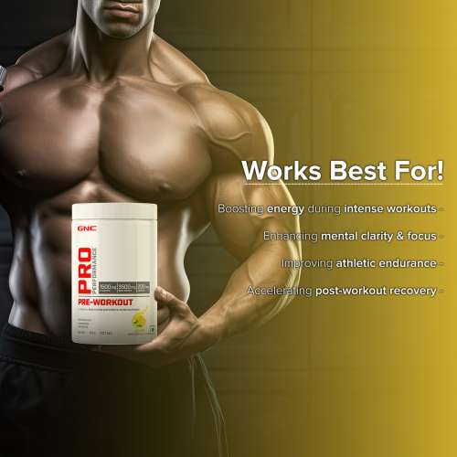 GNC: Pro Performance Pre-Workout | Boosts Energy & Endurance |   1.5gm L-Arginine | 3.5gm Beta-Alanine | 0.2gm Caffeine |Lemon | 360gm