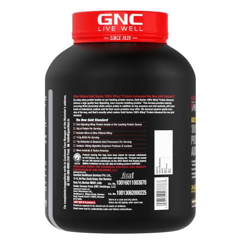 GNC: AMP Gold Series 100% Whey Protein Advanced  | 24gm Protein | 5.5gm BCAA | 4gm Glutamine | Double Rich Chocolate | 4 lbs