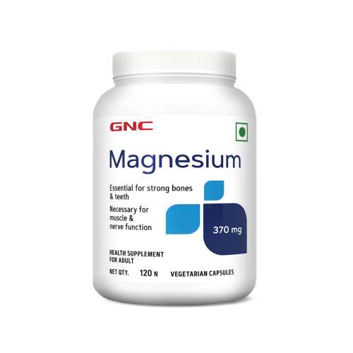 GNC: Magnesium 370mg | Strengthens Bones & Teeth |  370mg Per Serving | 120 Capsules