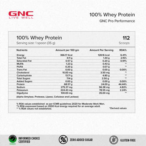 GNC: Pro Performance 100% Whey Protein Powder | Boosts Strength & Endurance  | 24gm Protein | 5.5gm BCAA | Chocolate Supreme | 4Kg