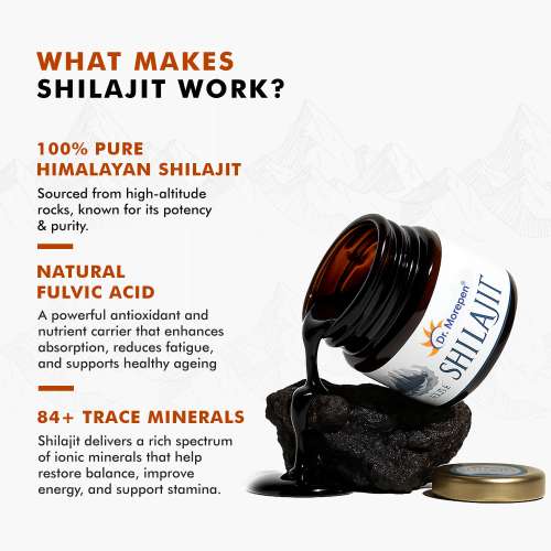 Dr. Morepen: Natural & Pure Shilajit Resin, Ayurvedic Energy Booster & Stamina Enhancer - 15gm Pack of 2