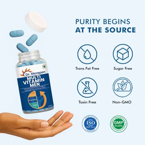 Dr. Morepen: multivitamins for men with omega 3 and herbs 60 veg tablets pack of 2