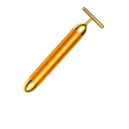 kindlife: Golden Rod 24K Beauty Bar, T-Shaped Energy Massager, Battery-Operated, Gold